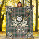 Craig Ancient Tartan Gold Courage Symbol Blanket